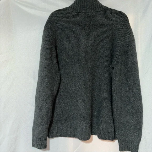 JF J.FERRAR x JASON BOLDEN Long Sleeve 3/4 Zip Charcoal Sweater Size XL - Picture 2 of 6